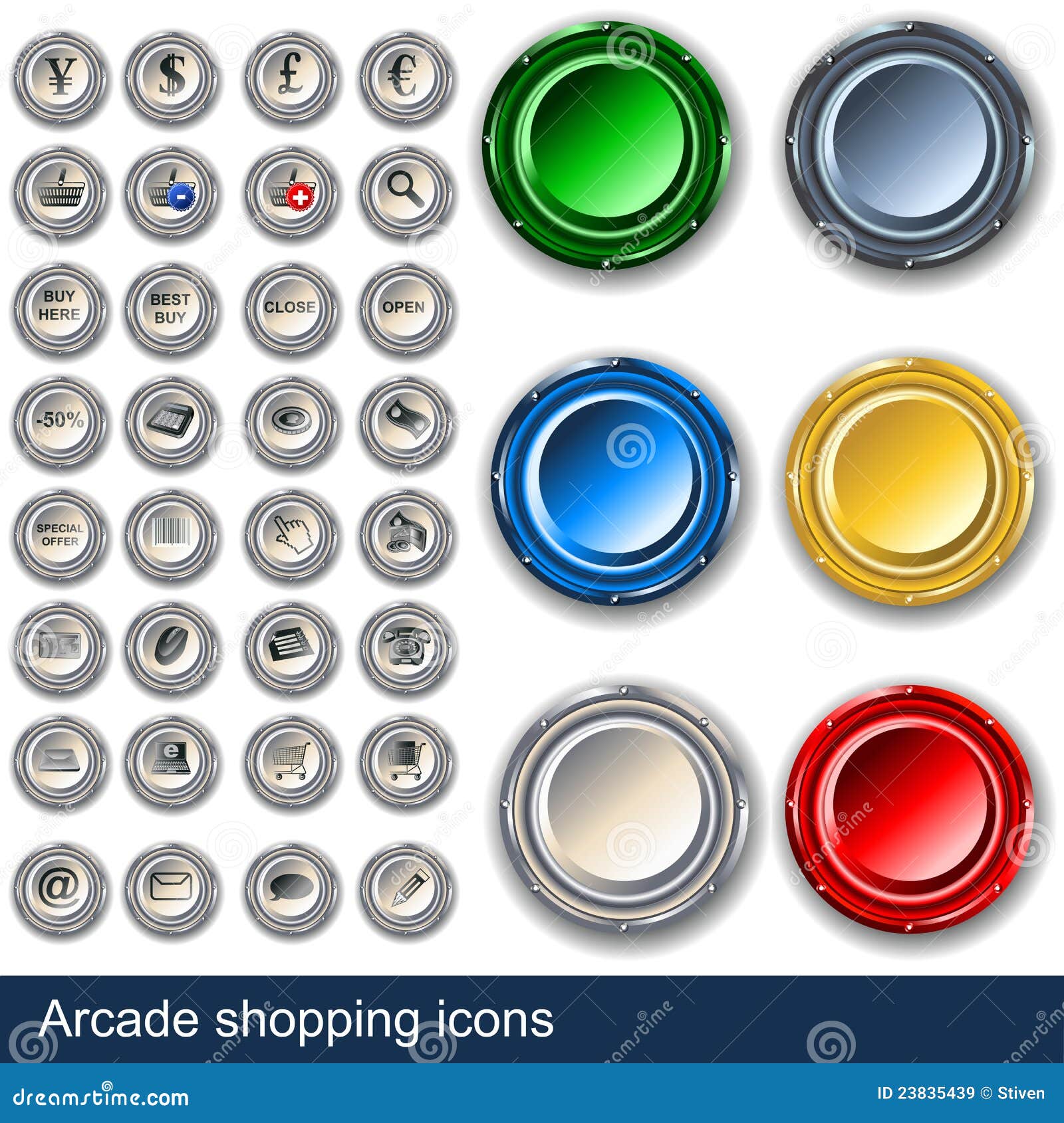 arcade shopping buttons