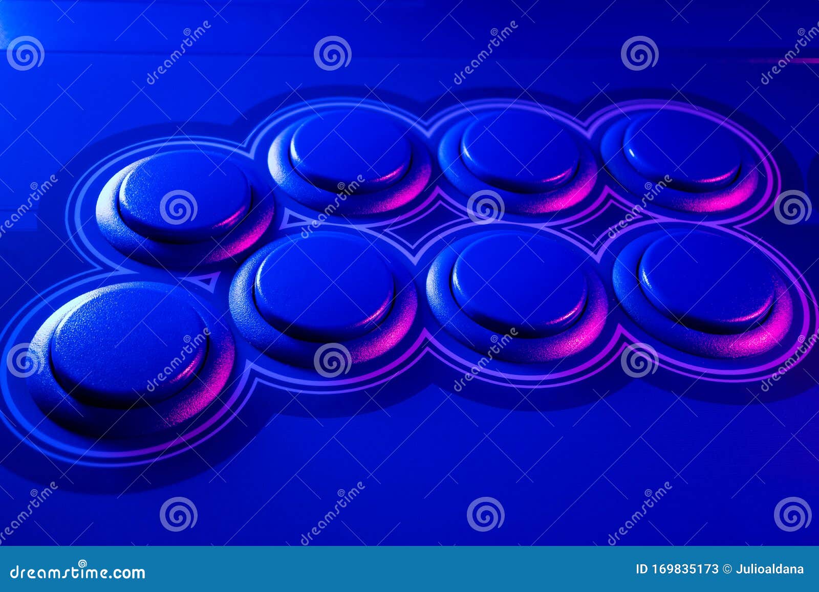 arcade stick buttons, gamming controls colorful rgb lights.