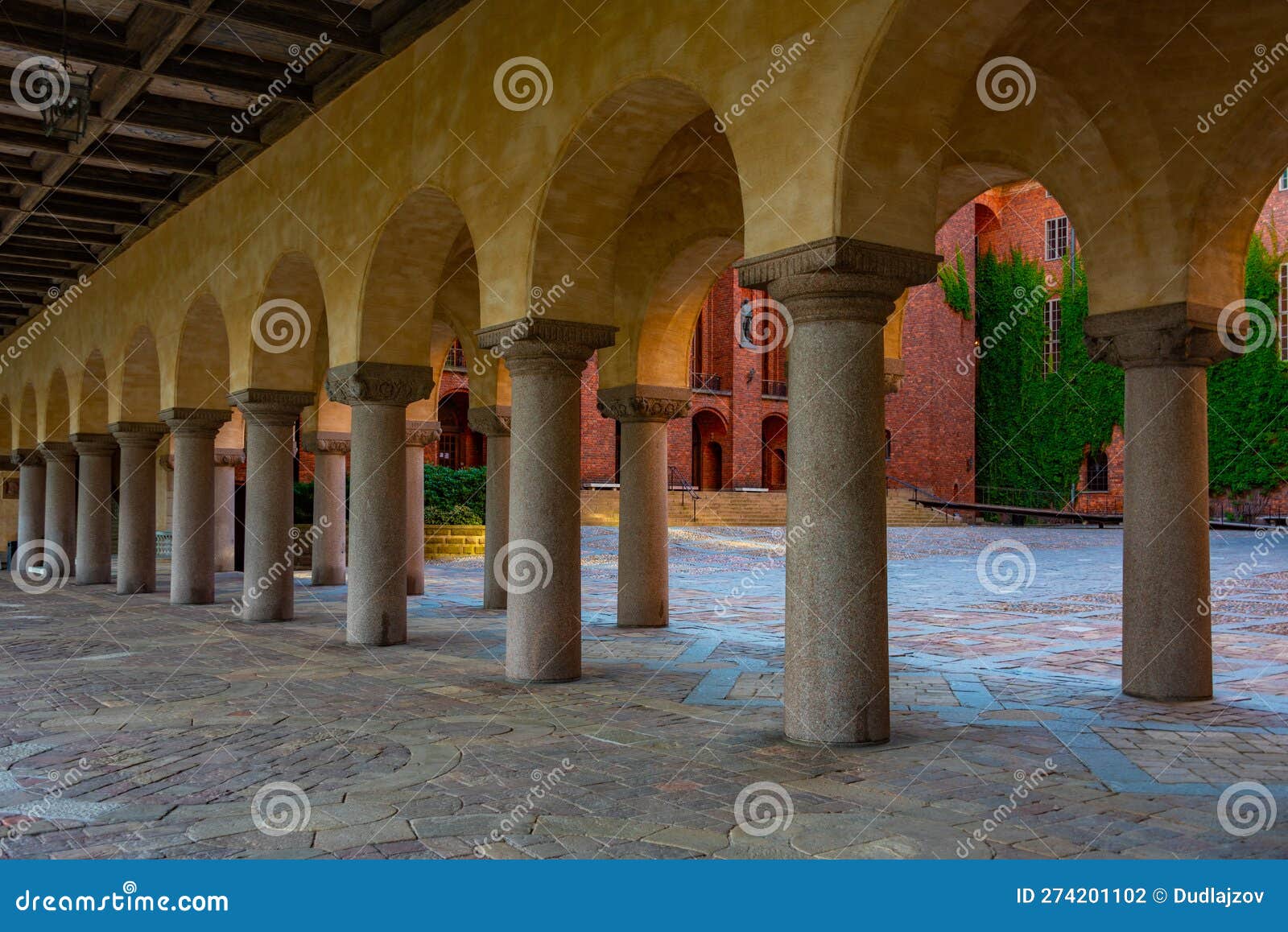 Arcade of the Town Hall in Stockholm, Sweden Stock Photo Image of
