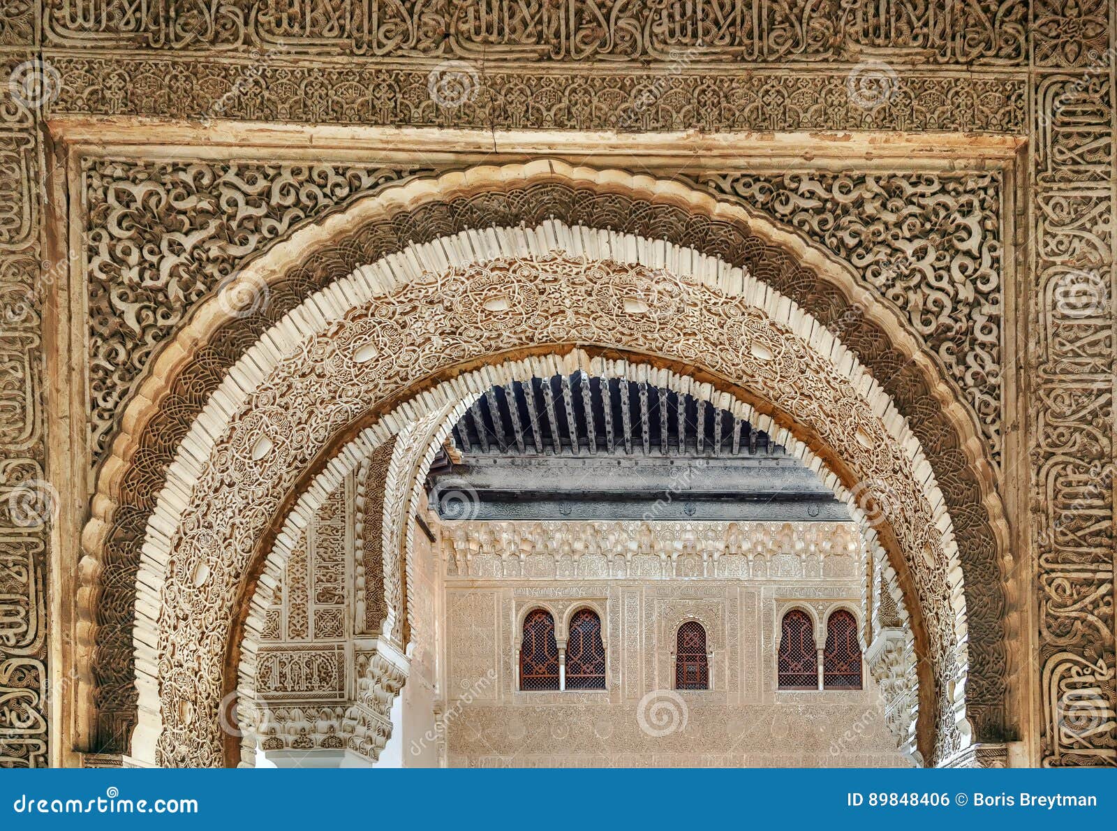 Arch with Arabesque in Alhambra, Spain Stock Photo Image of carving