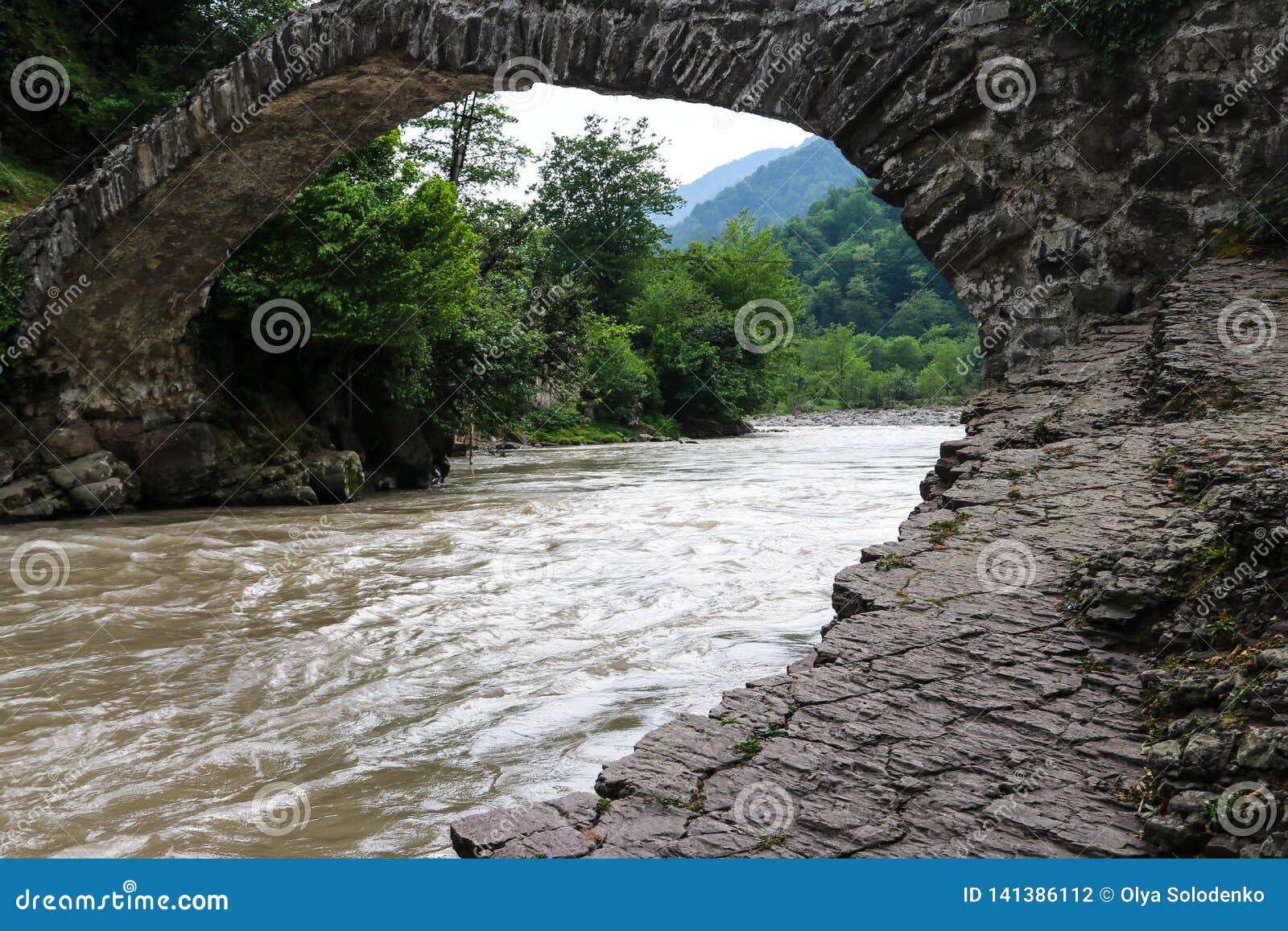 Arch Bridge of Queen Tamara Across Adzhariszkhali River in Adjara Stock ...