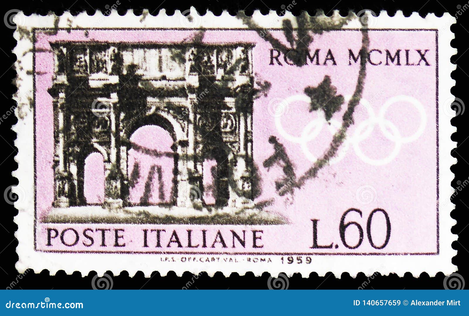 Arch Of Constantine Pre Olympic Rome Olympics Of 1960 Serie Circa 1959 Editorial Stock Image Image Of Postage Games 140657659
