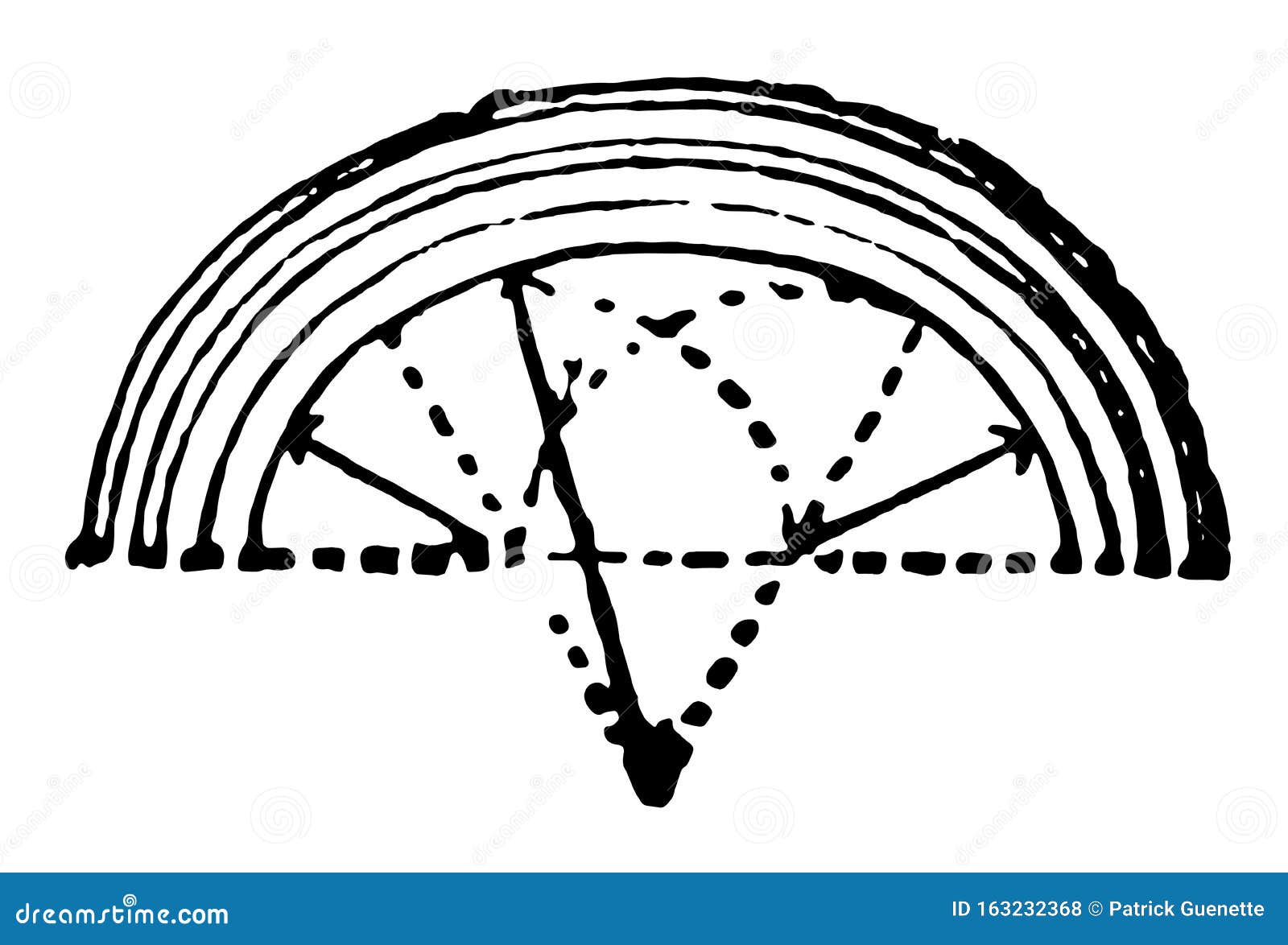 arch elipse vintage engraving