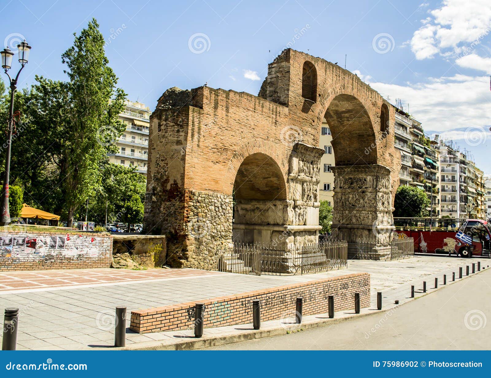 Arch Of Galerius At Thessaloniki City, Greece Stock Photo ...