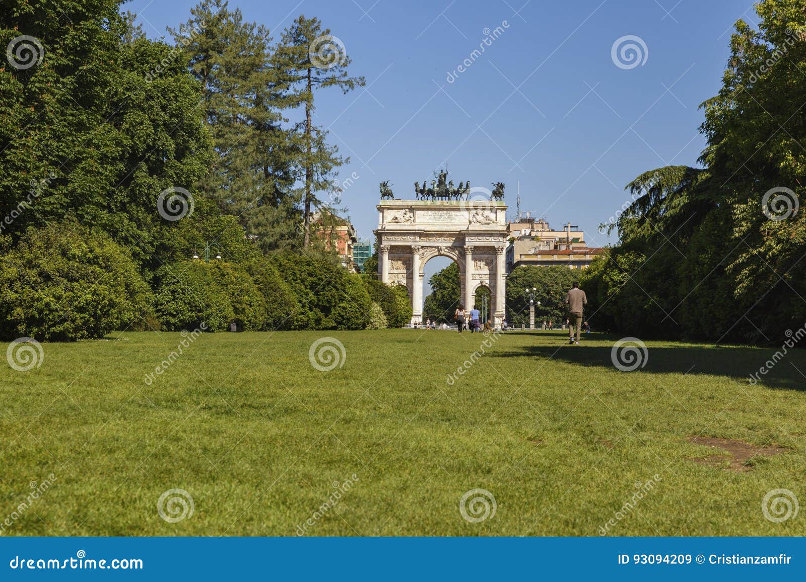 Arch of Peace in Sempione Park, Milan, Lombardy, Italy, 13-05-2017 ...