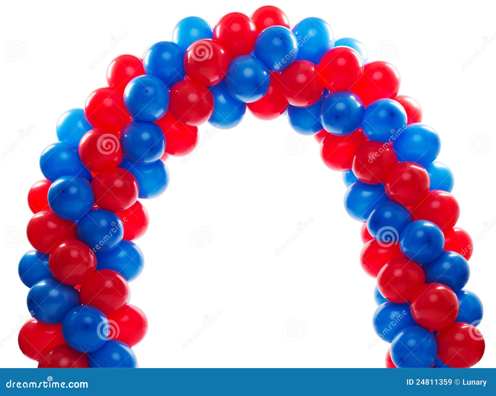Arch Of Red And Blue Balloons Royalty Free Stock Images - Image: 24811359