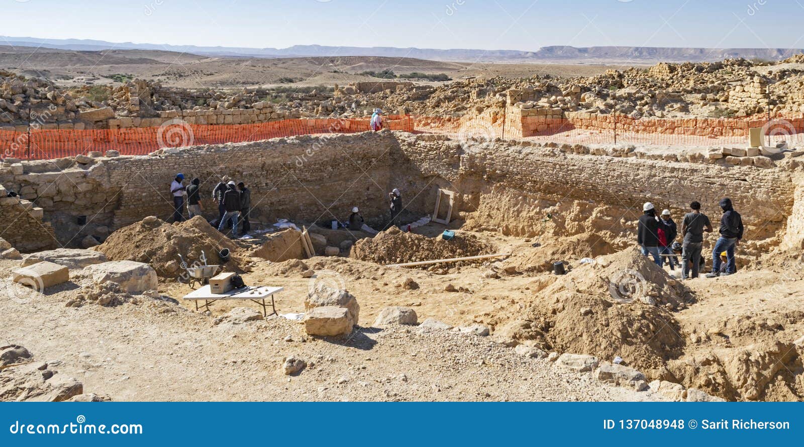 archaeological dig at shivta national park in israel