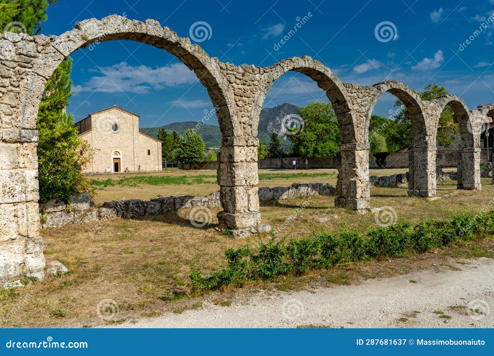 Italy, Abbey San Vincenzo Al Volturno Stock Image - Image of arch ...