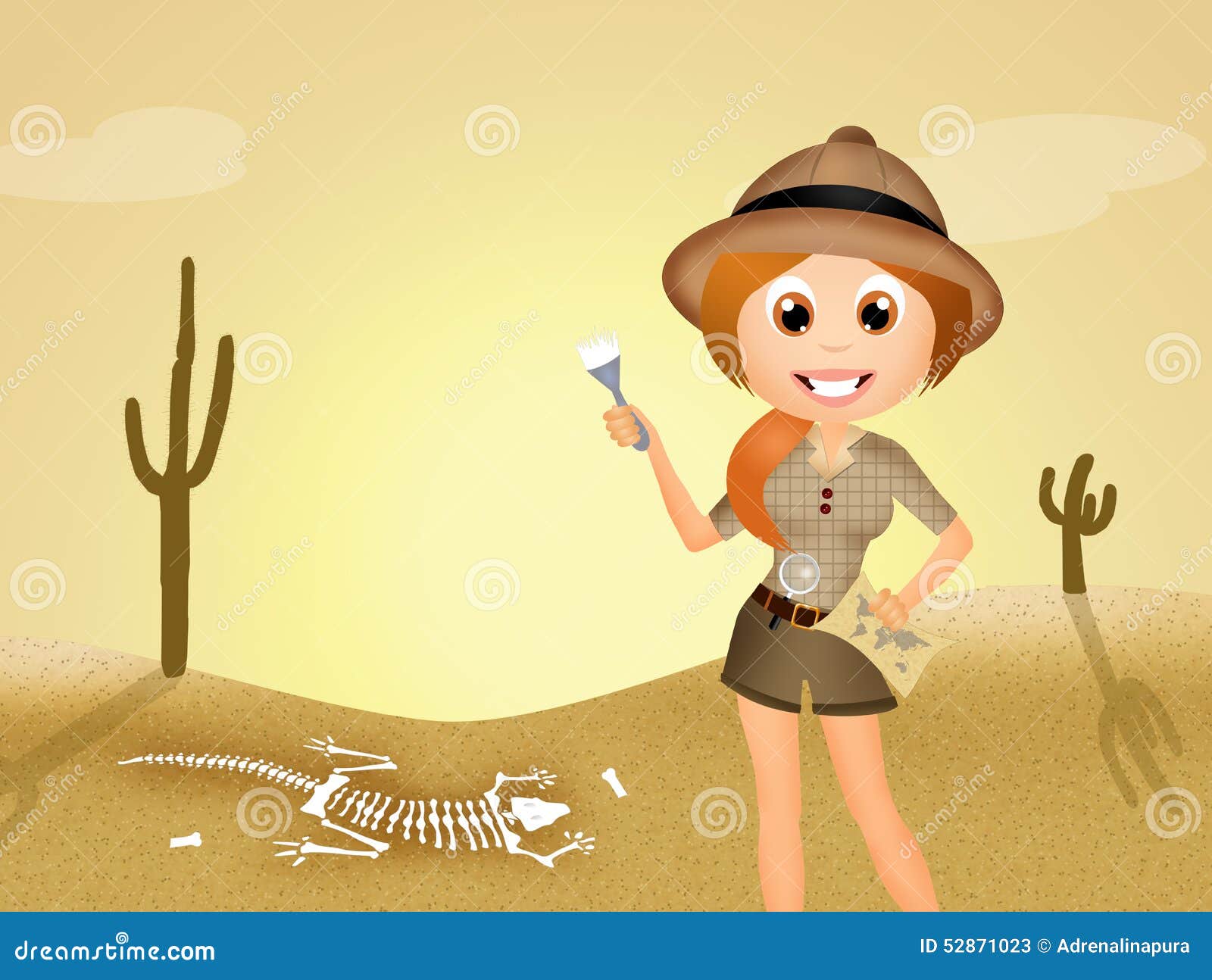 Archaeologist stock illustration. Illustration of funny 52871023