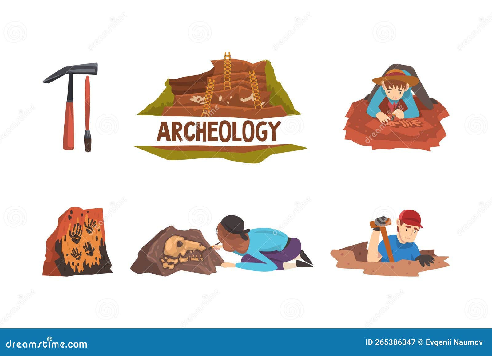 Archaeologists Excavating and Exploring Paleontological and Historical