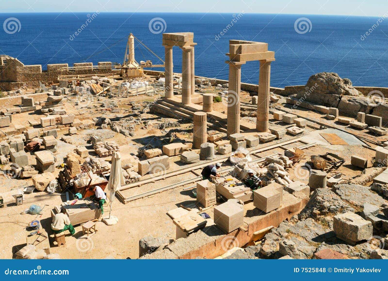 archaeology site in lindos (rhodes)