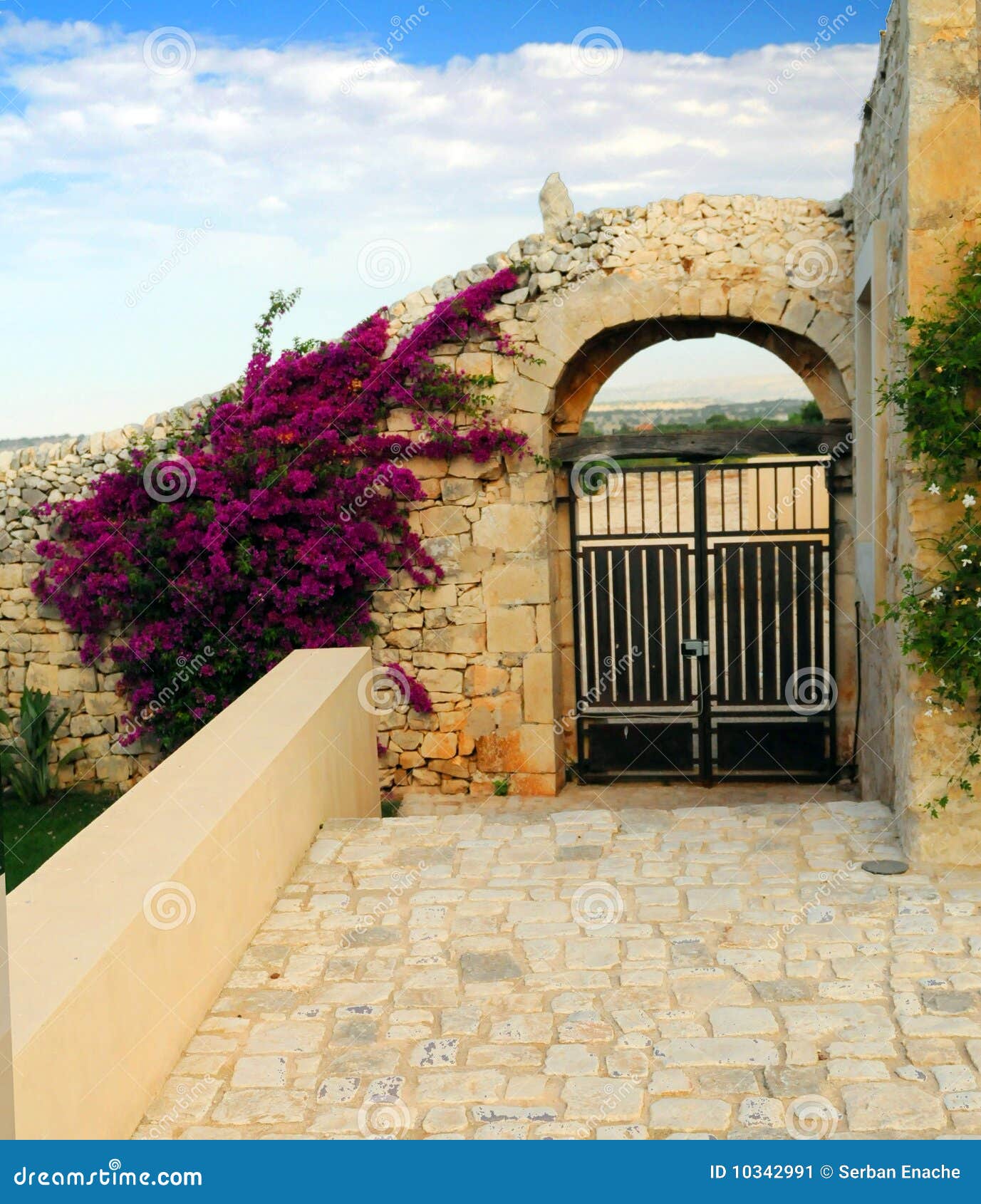 arched gateway on house