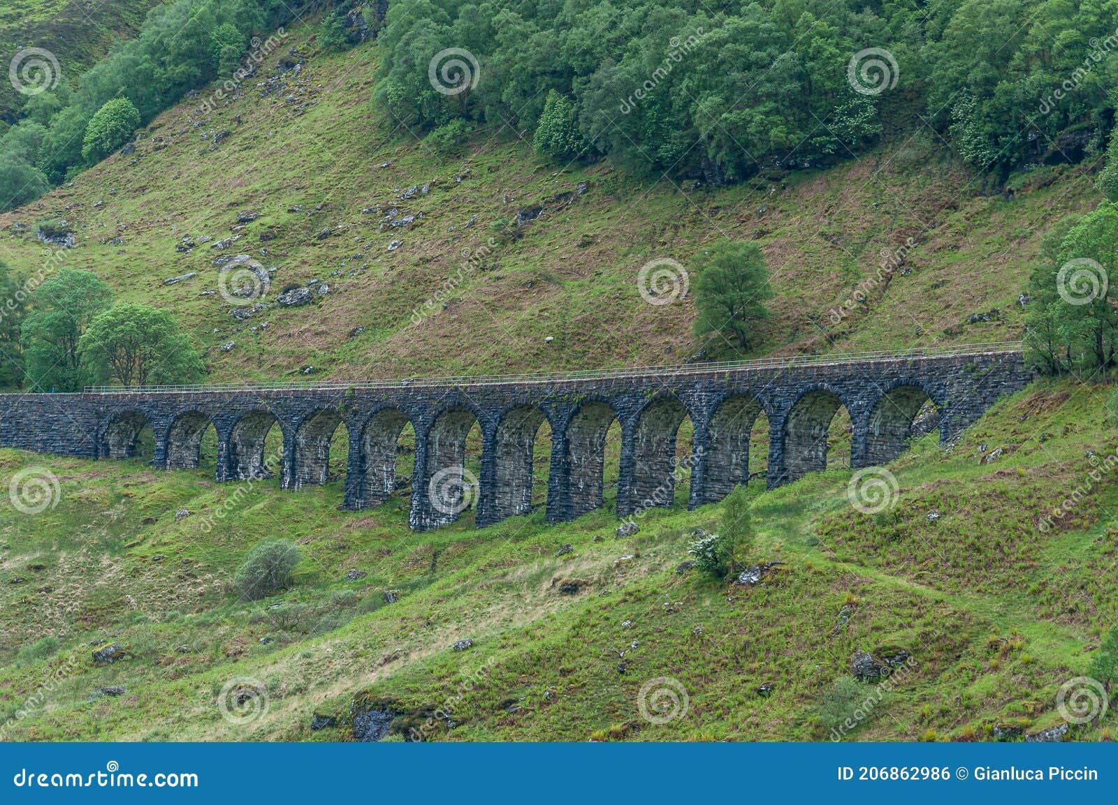 arched stone railway bridge near crianlarich, scotland
