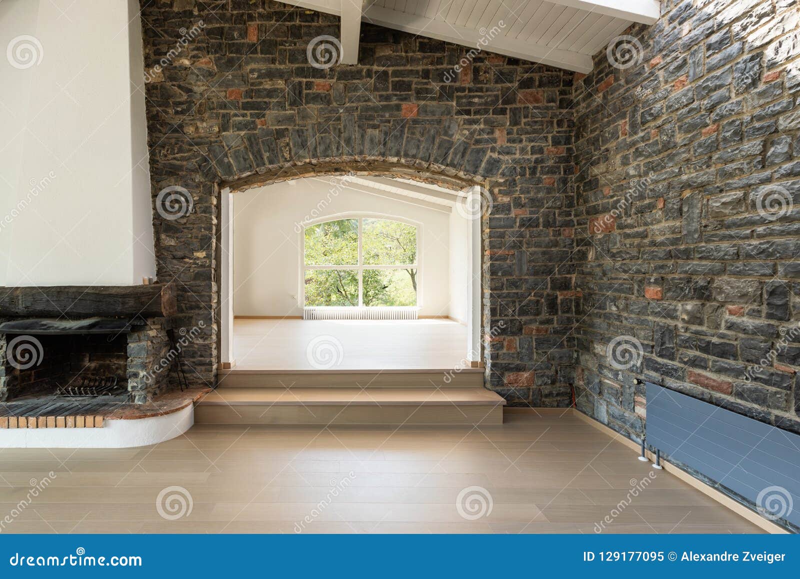 Arched Window Overlooking the Garden Stock Image - Image of garden ...