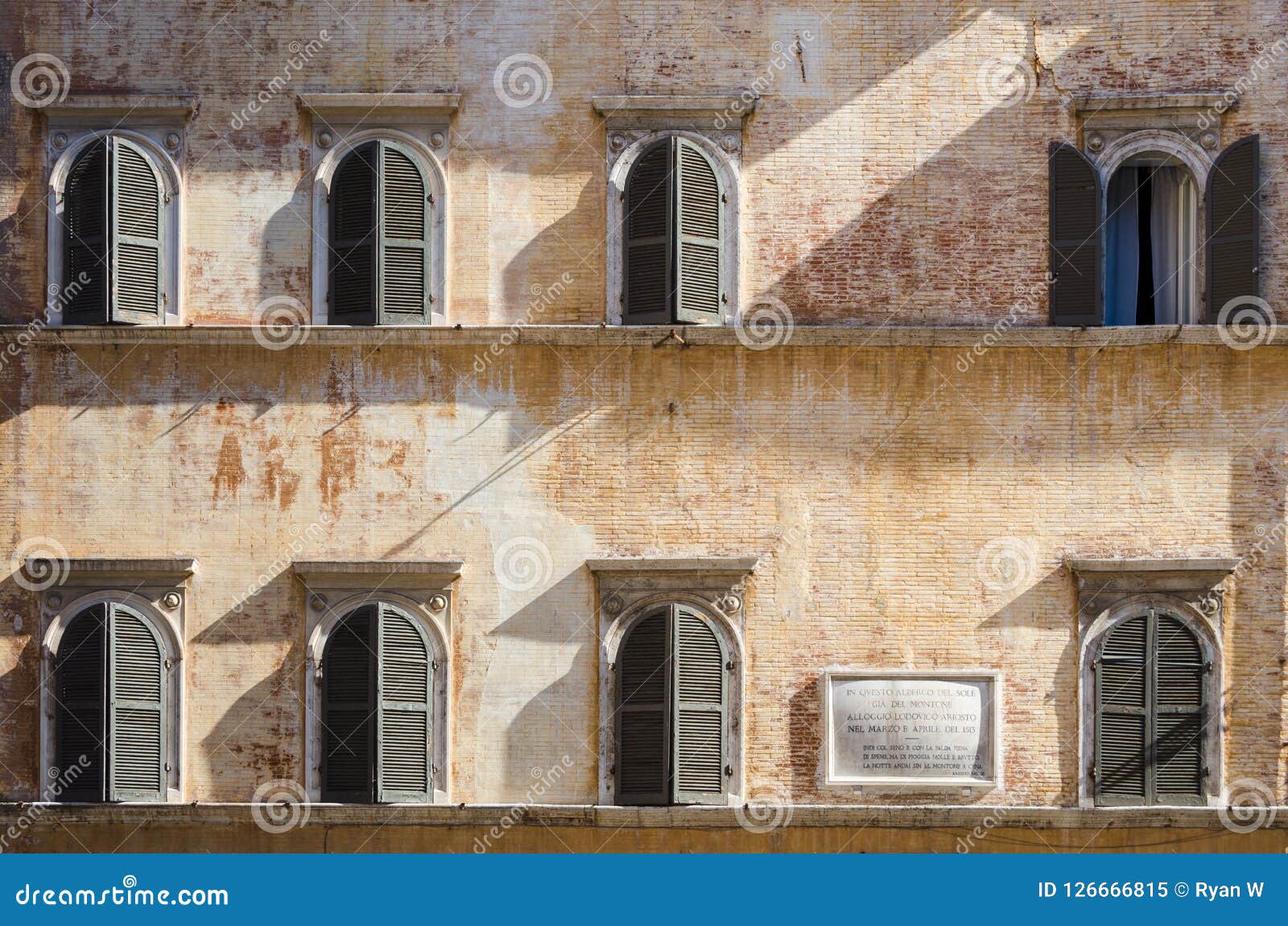 Arched Windows On An Ancient Roman Wall Stock Image 