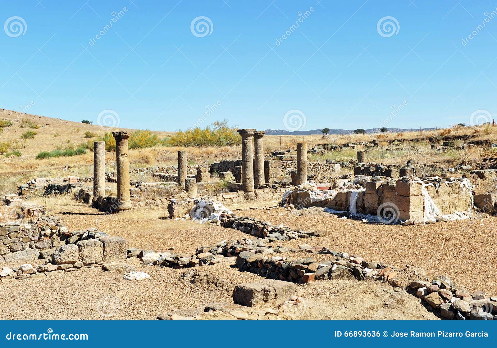 archeological excavations in the roman sisapo city, la bienvenida, ciudad real province, spain