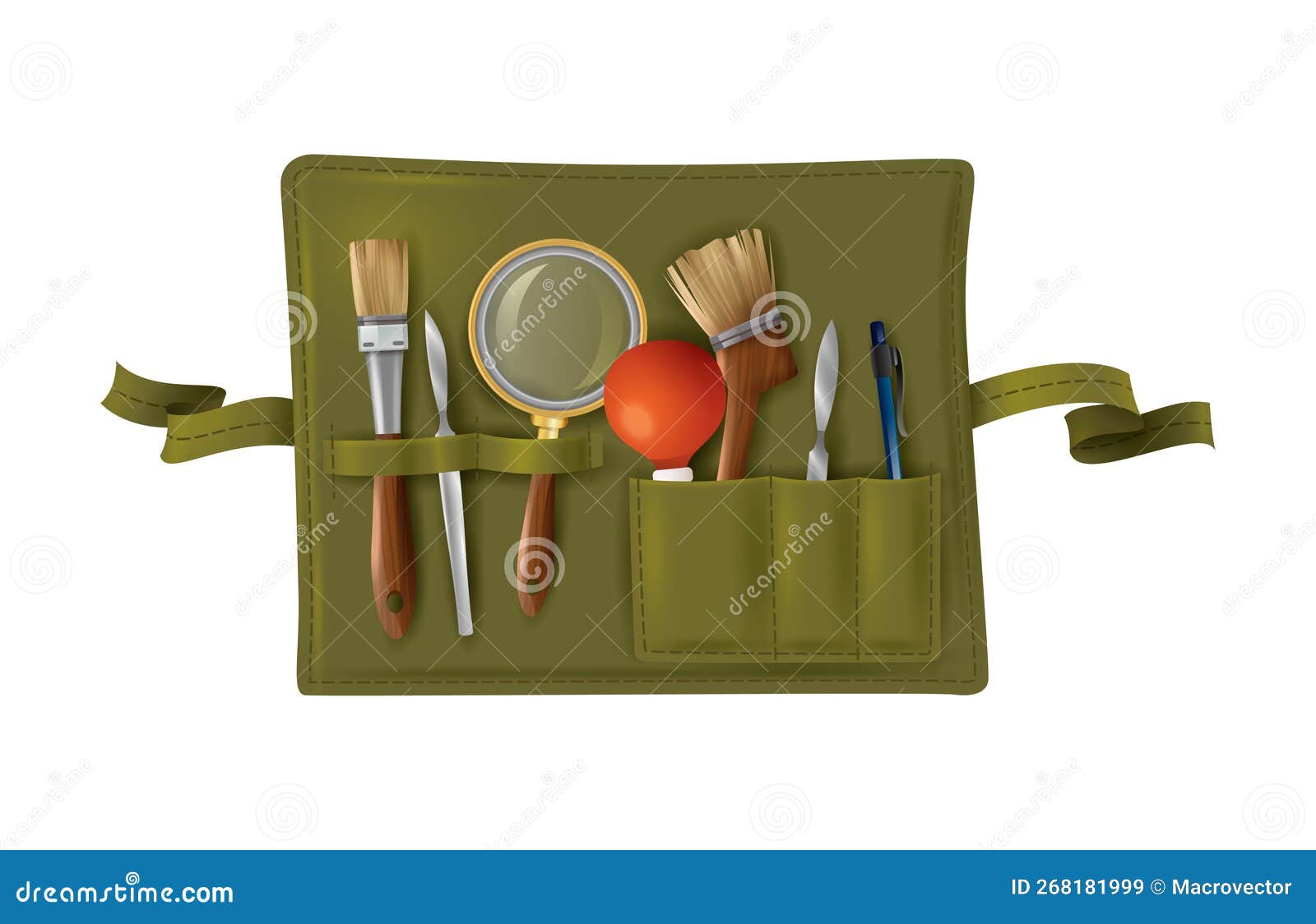 Archeology Tool Kit Composition Stock Vector Illustration of