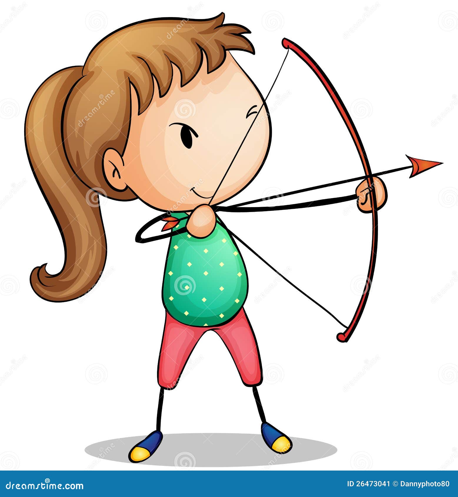 Archer girl stock vector. Illustration of child, point 26473041