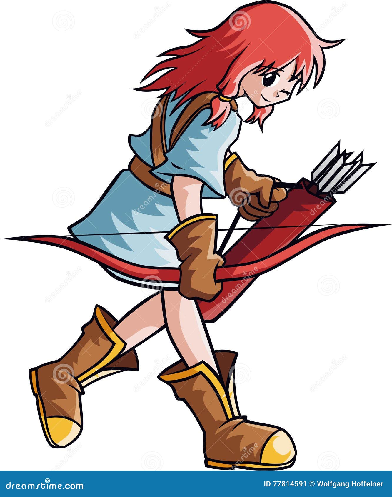 Archer Red, Anime Character Design. Stock Image 185363791