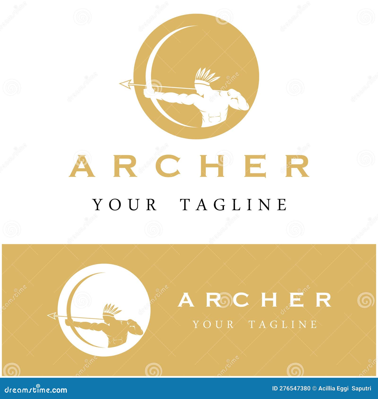 Archer Logo with Slogan Template Stock Illustration Illustration of