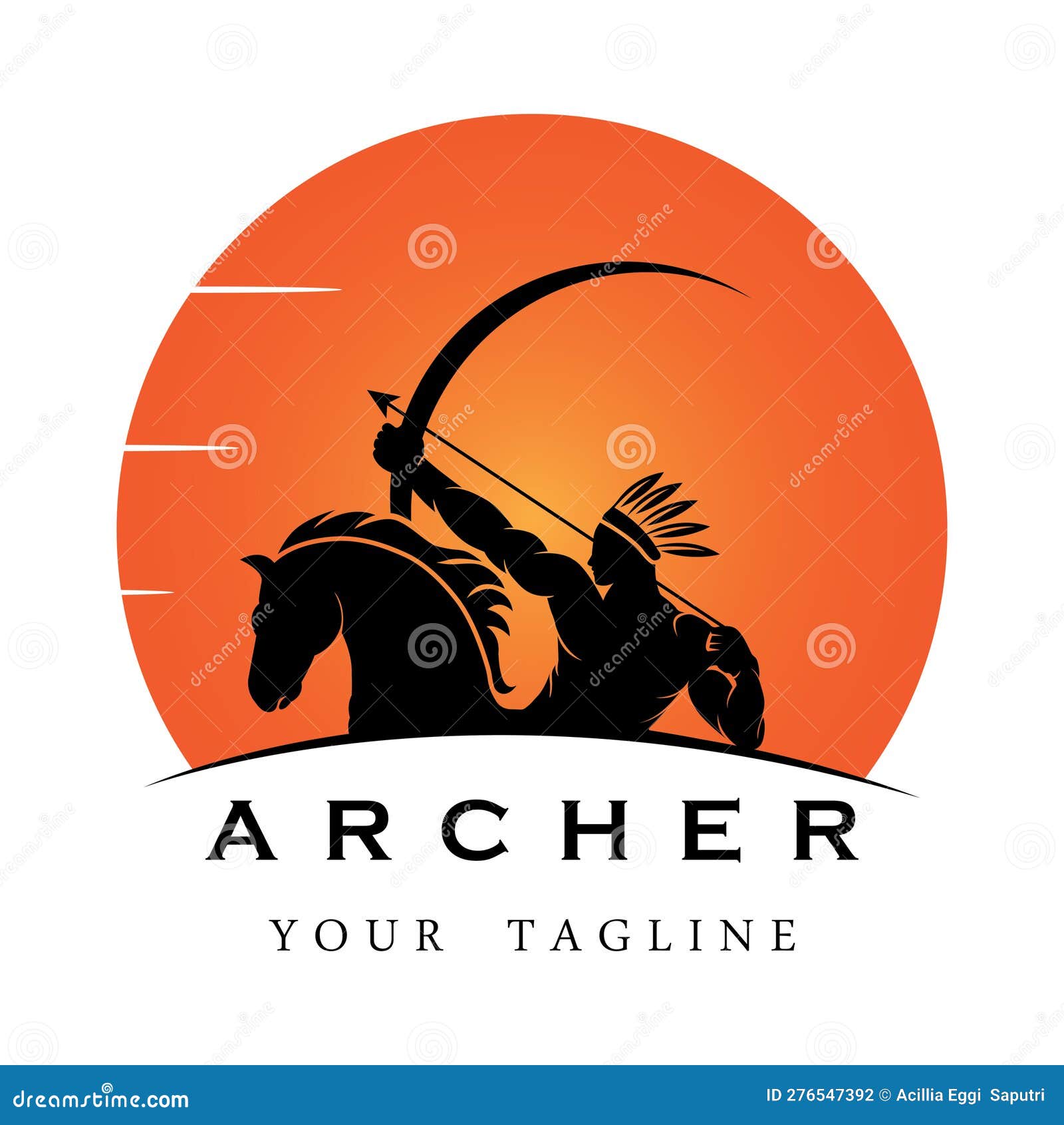 Archer Logo with Slogan Template Stock Illustration Illustration of