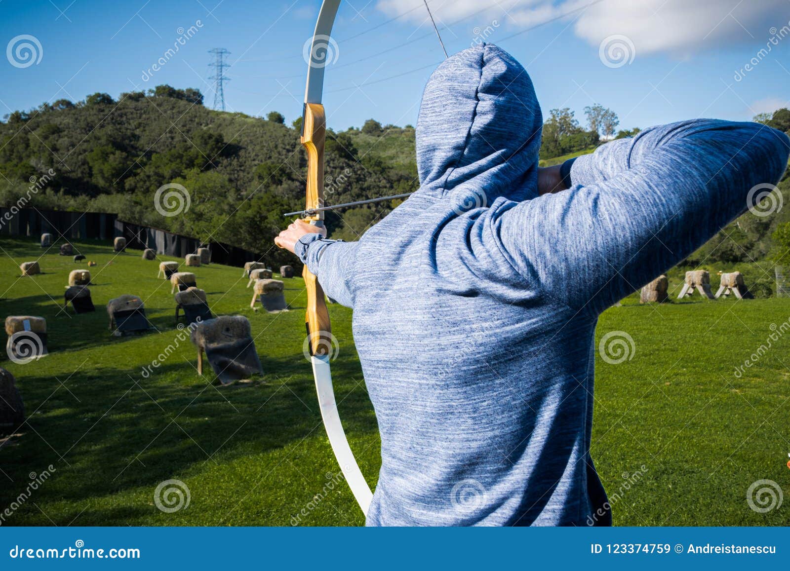 Archery Practice at an Outdoor Range Stock Image Image of focus, park