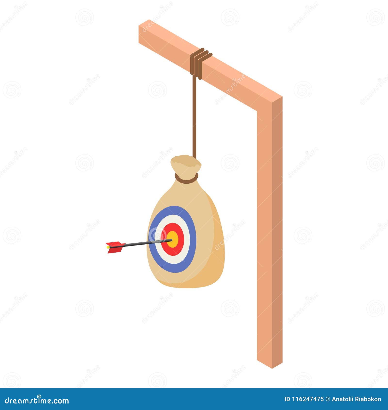 Archery Target Bag Icon, Isometric Style Stock Vector Illustration of