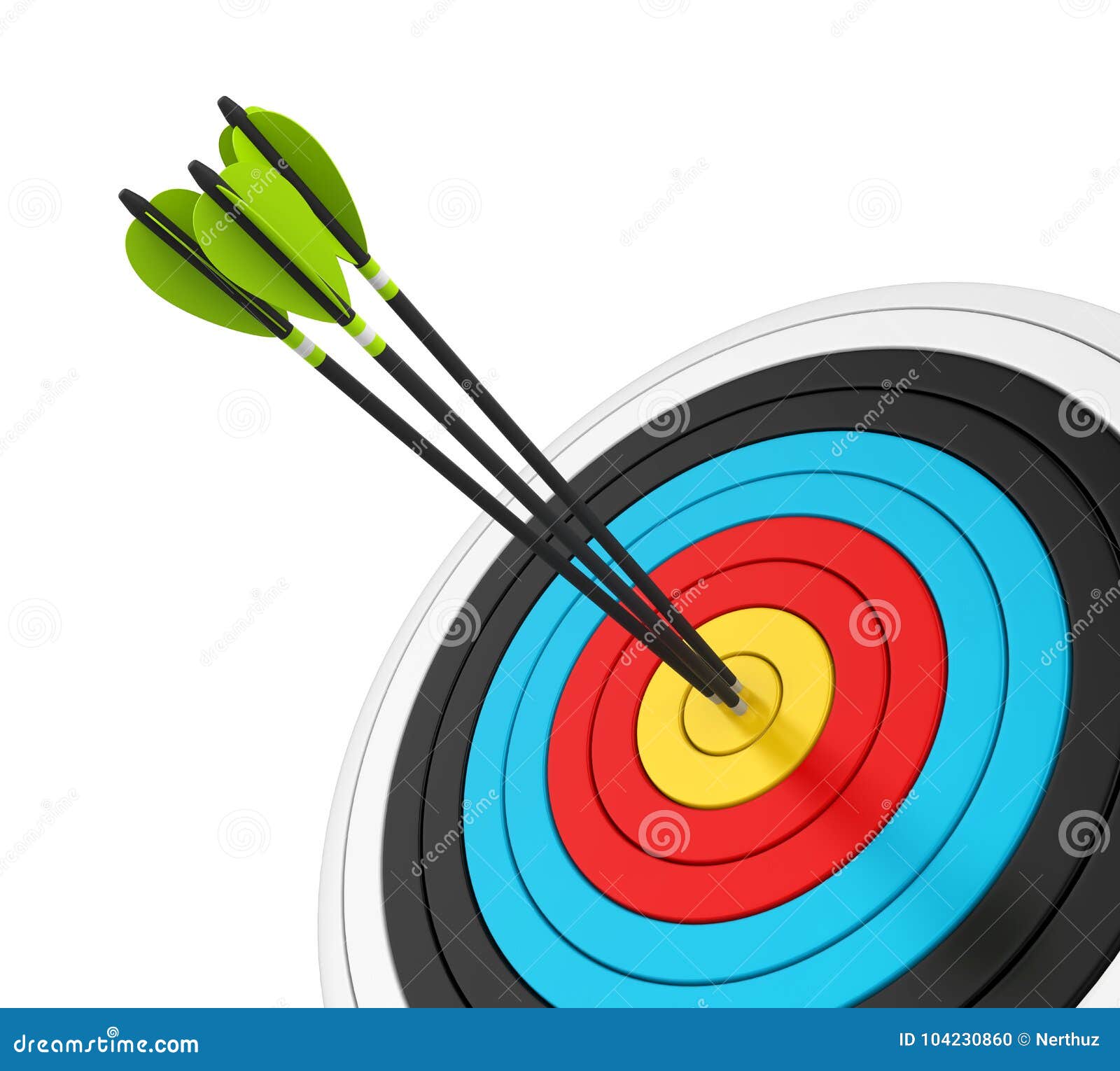 Archery Target with Arrows Isolated Stock Illustration Illustration