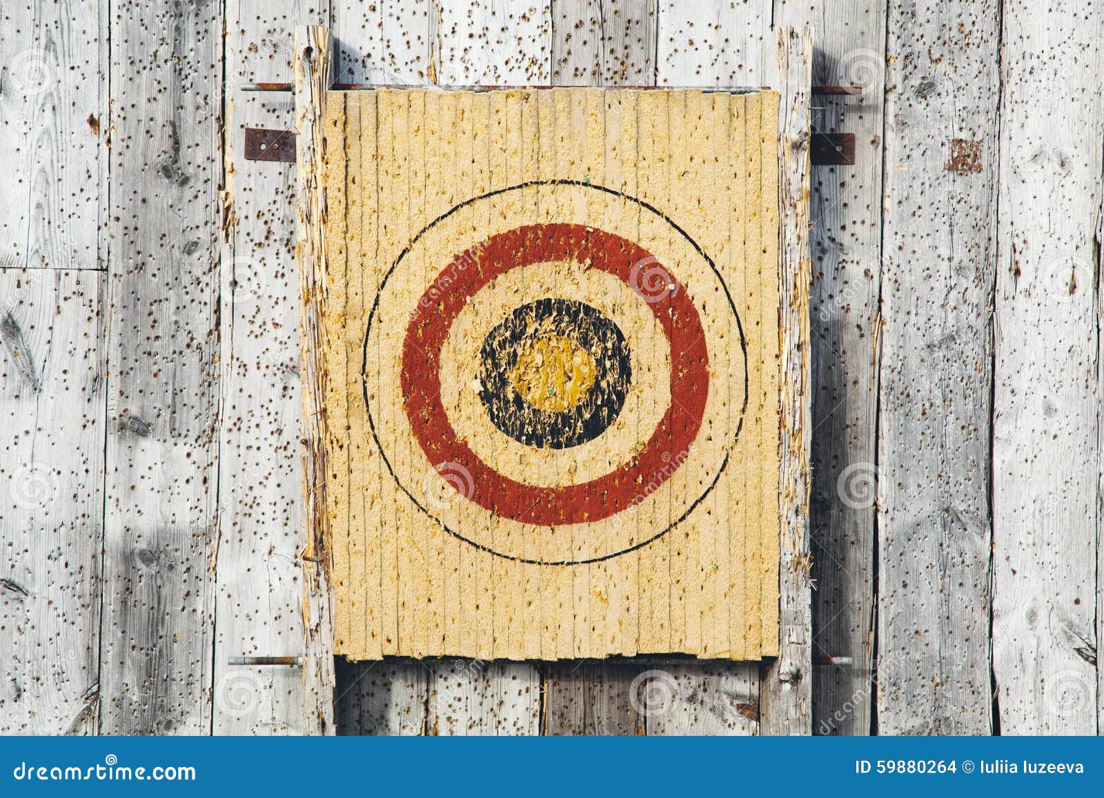 Archery Target on a Wooden Wall Stock Photo Image of wooden, accuracy