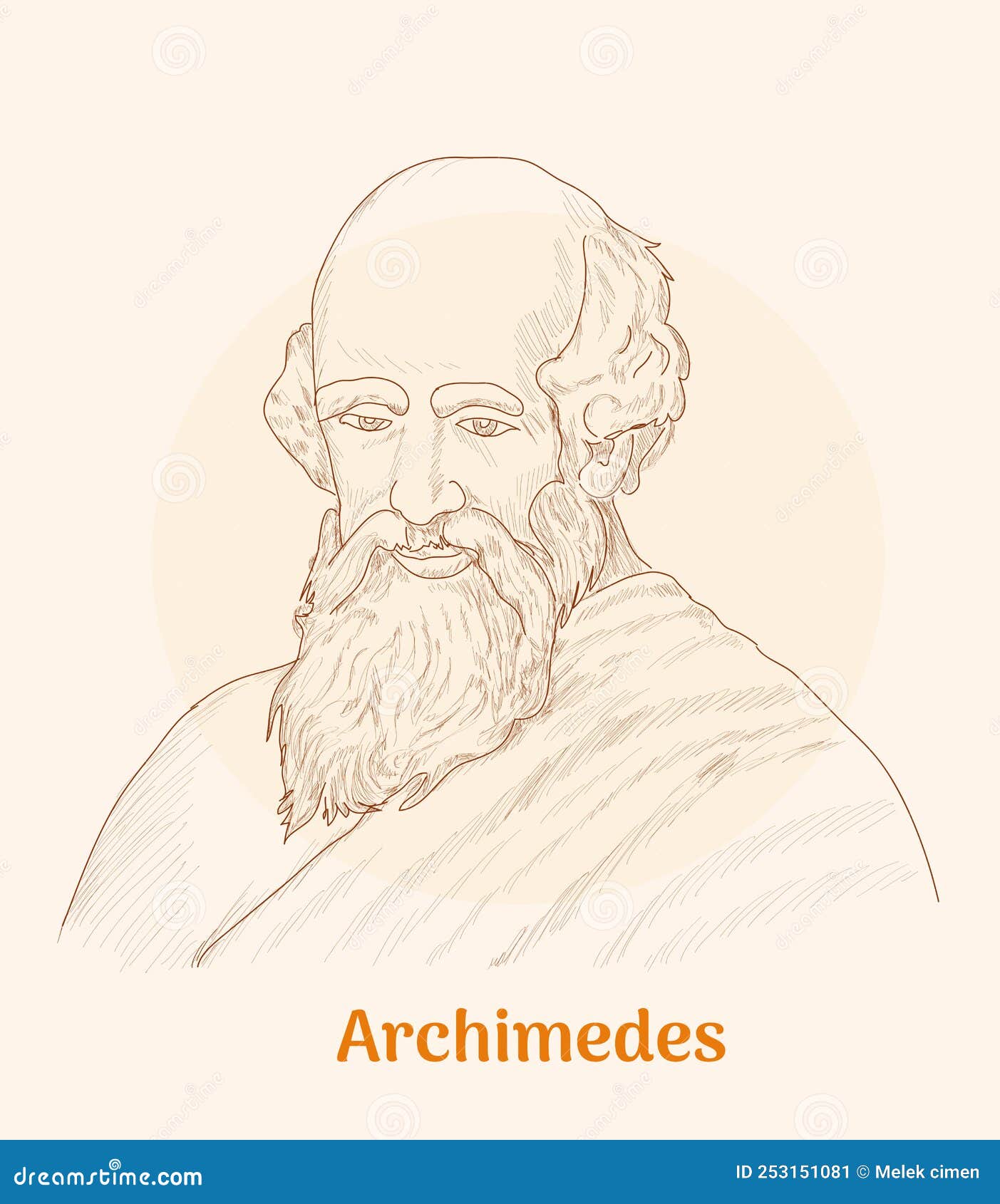 Portrait of ancient Greek mathematician Archimedes  Stock Image   H4010139  Science Photo Library