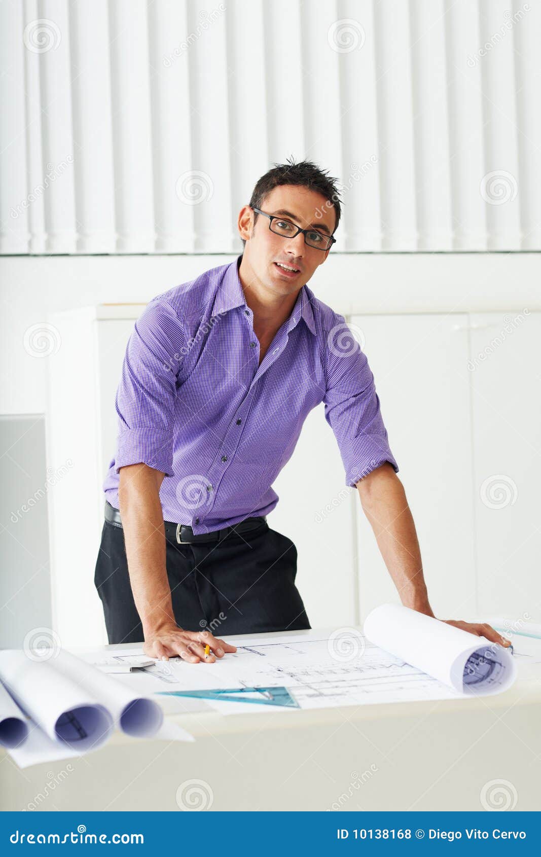 Architect stock photo. Image of looking, paper, length 10138168
