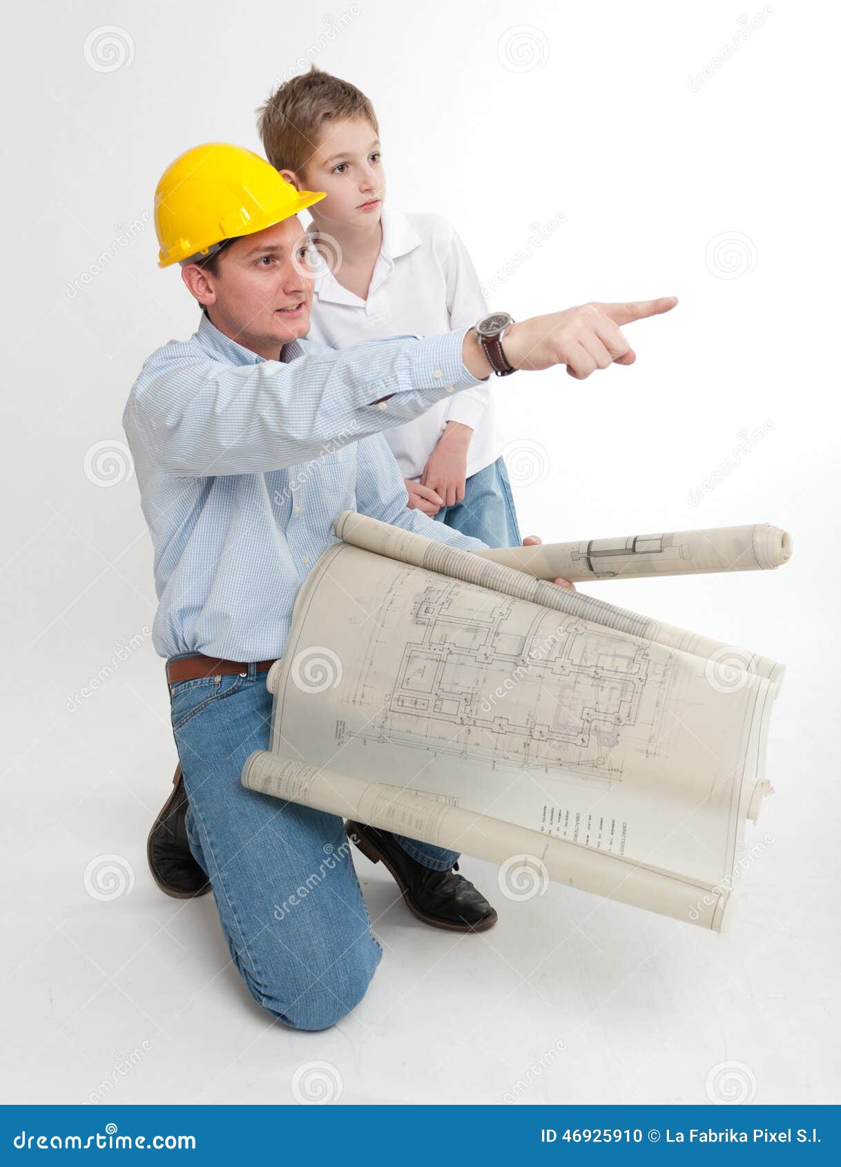 Architect and boy stock photo. Image of industry, engineer 46925910