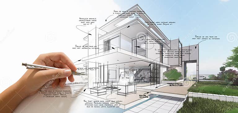 Architect creative process stock image. Image of garden - 248451423