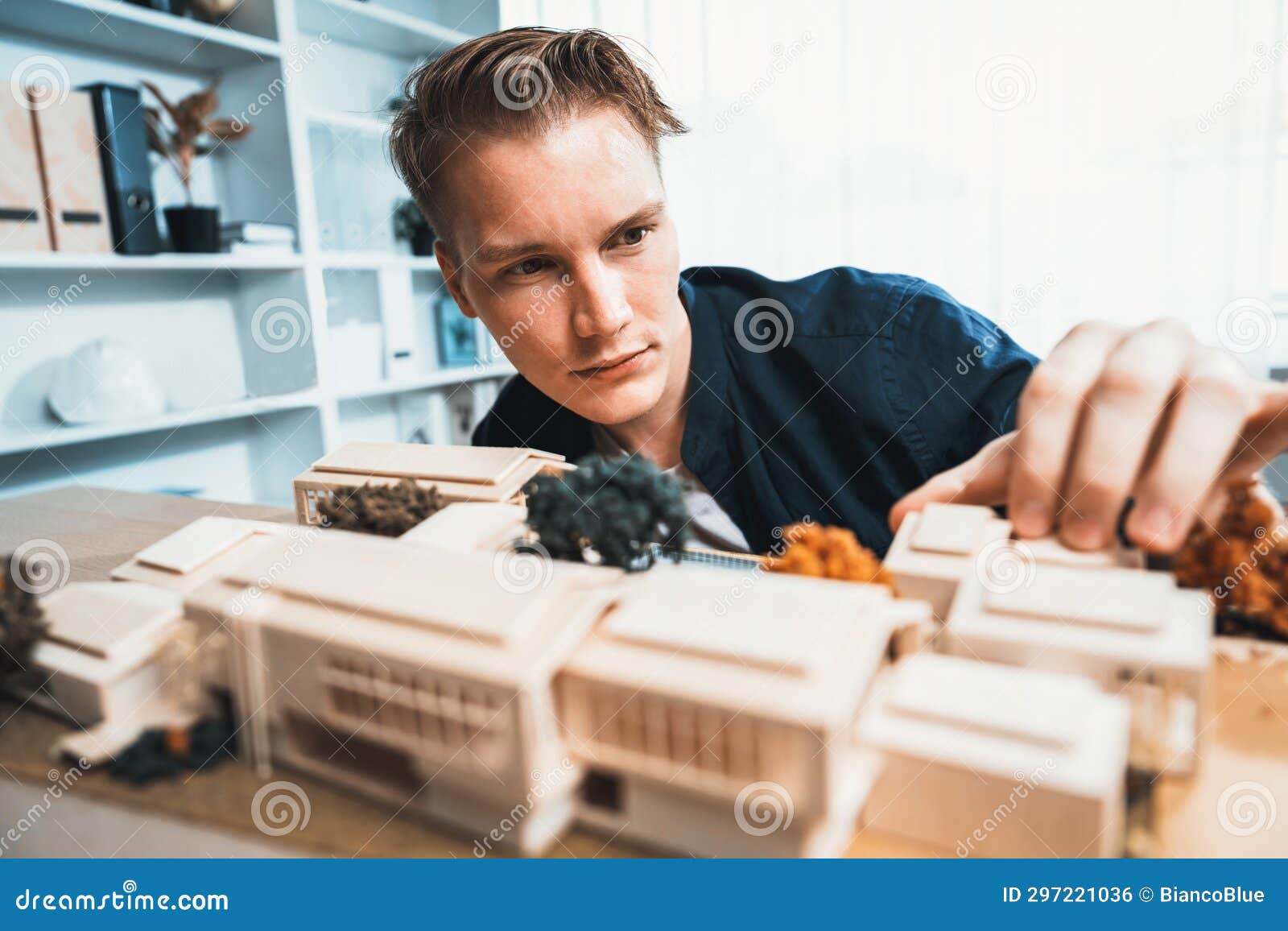 Architect Designer Studies Elegant House Model Finding Improvement