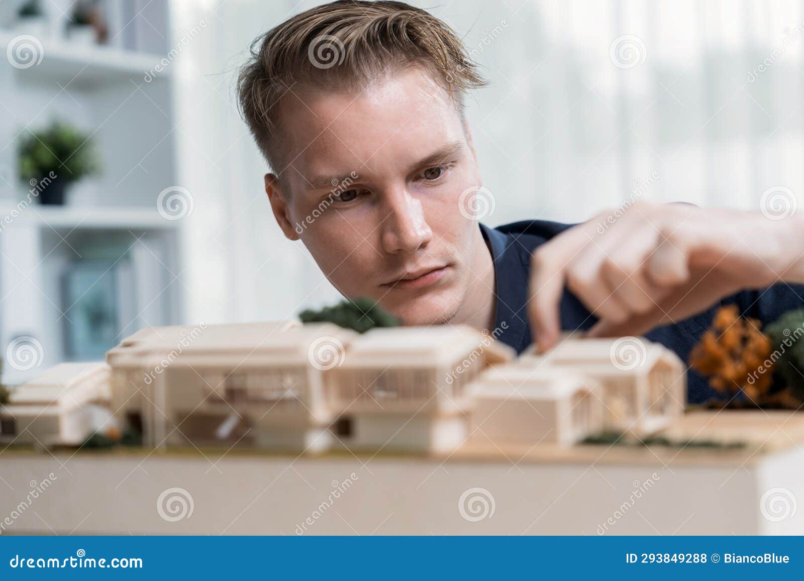 Architect Designer Studies Elegant House Model Finding Improvement