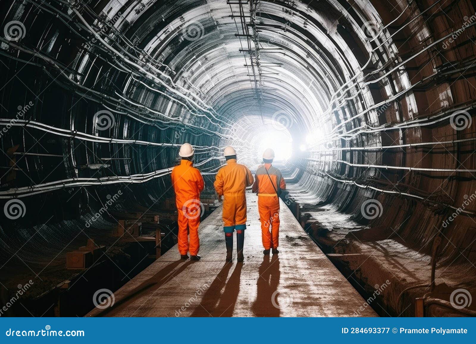 Architect and Engineer Wearing Safety Underground Construction