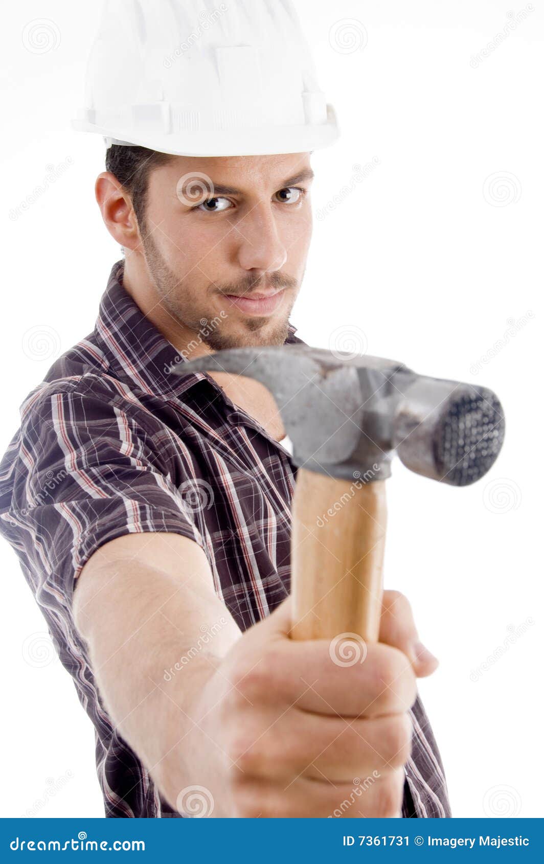 Architect showing hammer stock image. Image of stroke 7361731