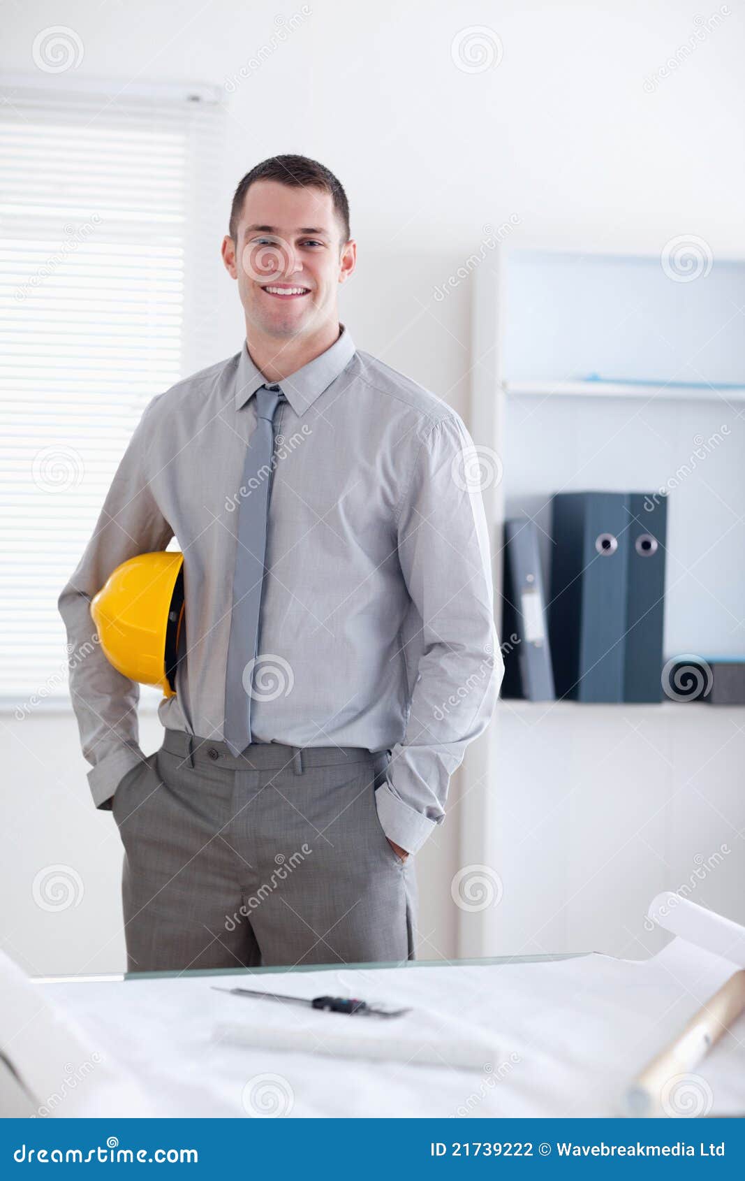 Architect Standing and Carrying a Helm Stock Photo Image of
