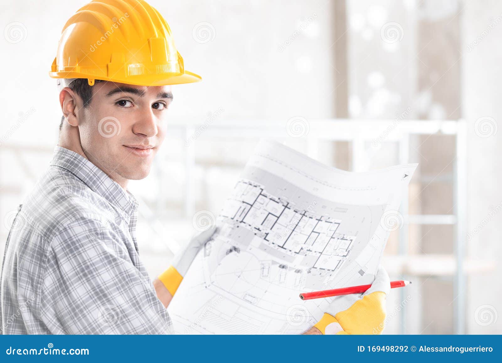 architect or structural engineer with blueprint