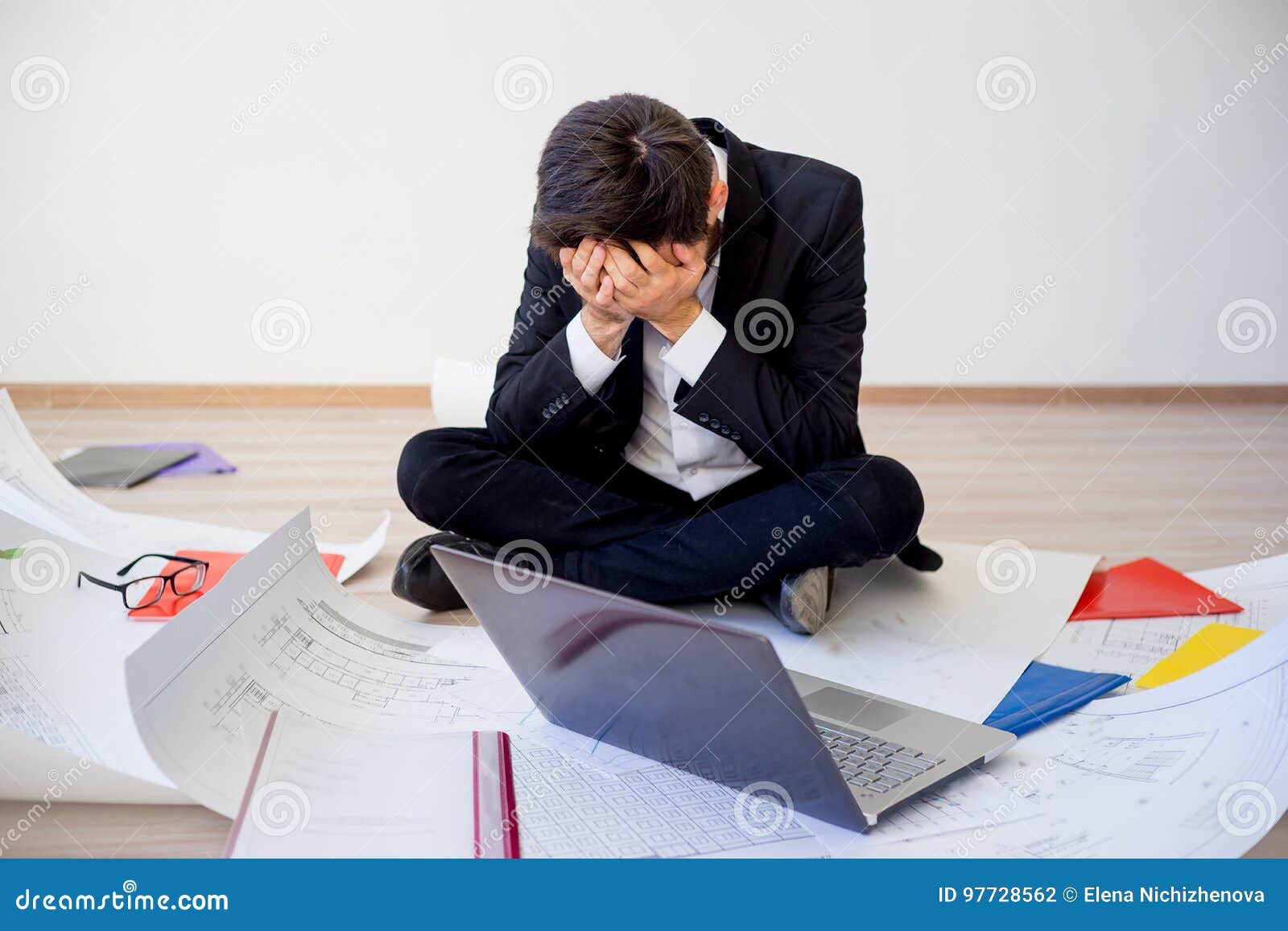 Architect is under stress stock photo. Image of designer 97728562