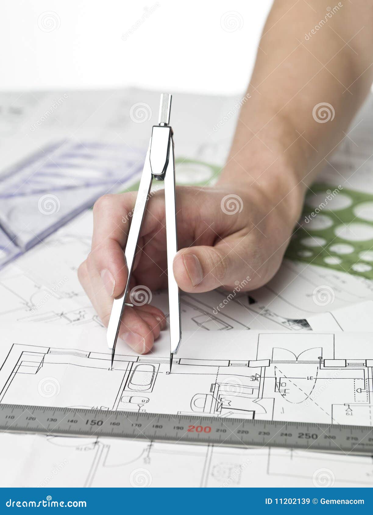 architect working on a bluprint