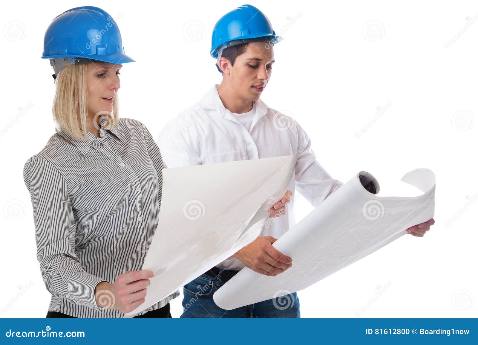 Architects Architect Reading Plan Occupation Job Isolated Stock Photo