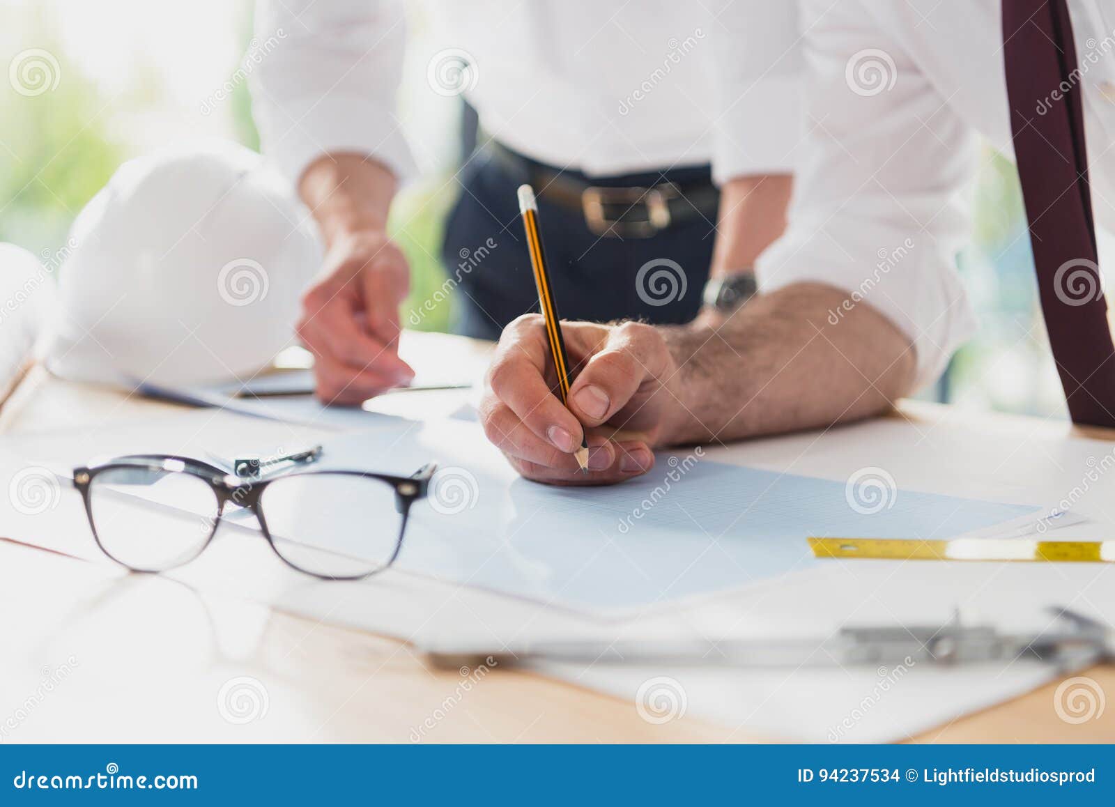Architects in Formal Wear Working at Modern Office Stock Photo Image