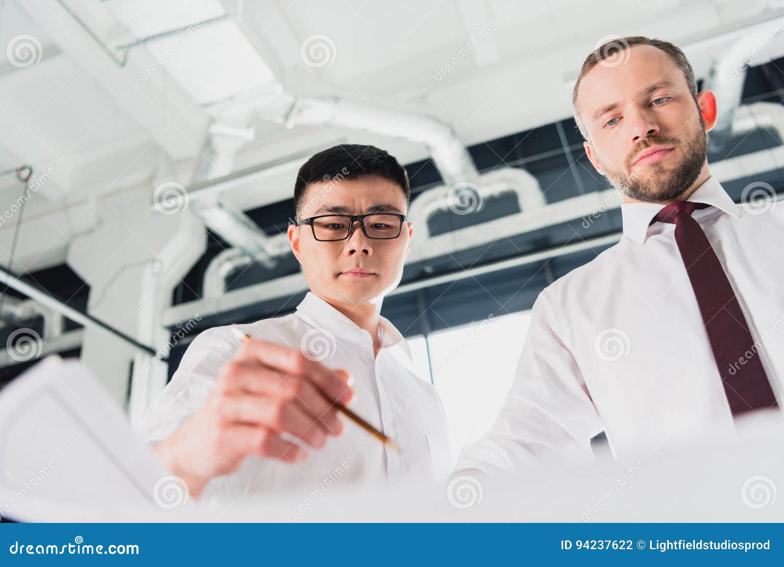 Architects in Formal Wear Working at Modern Office Stock Photo Image