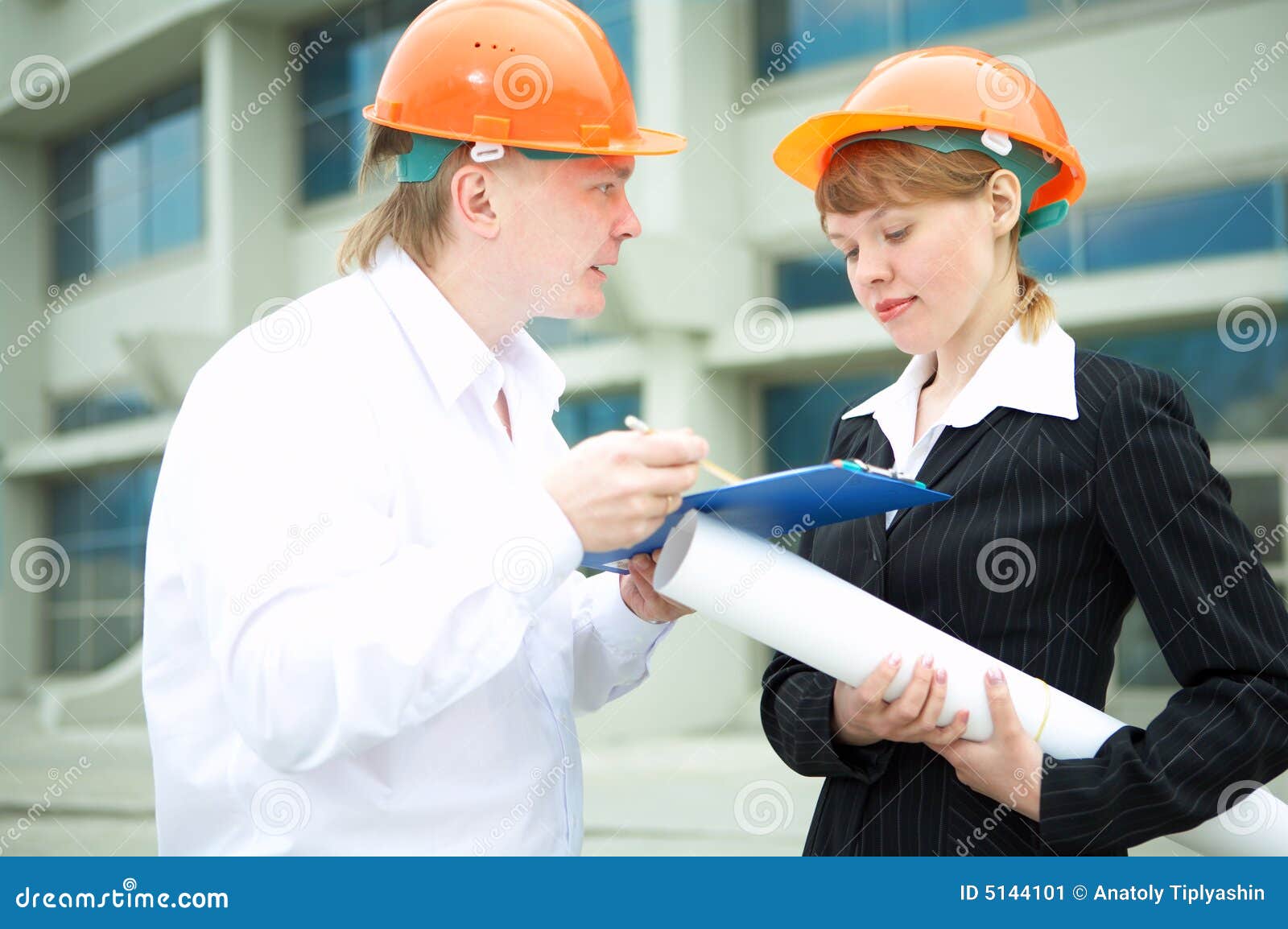 Architects Man And Woman Protective Helmet Picture Image 5144101