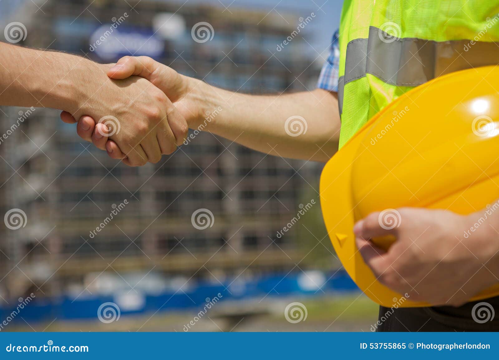 Architects Shaking Hand at Construction Site Stock Image Image of color, construction 53755865