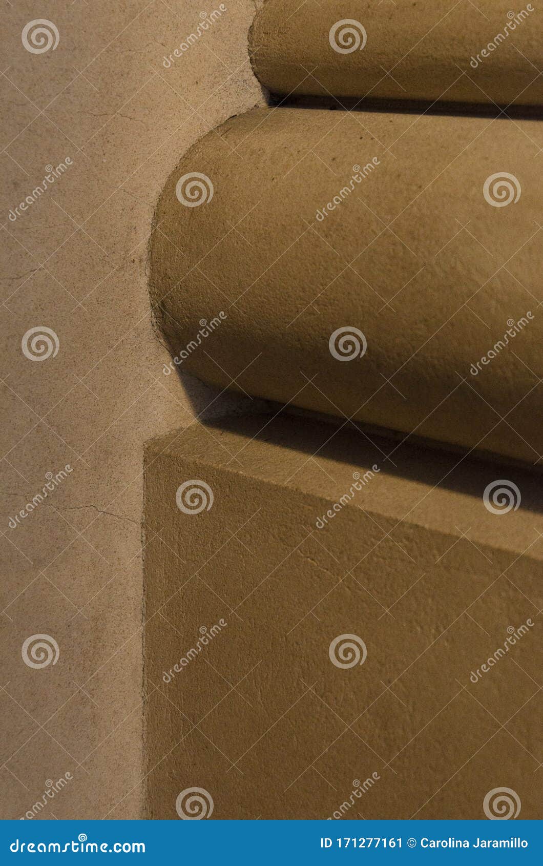 Architectural Abstraction, Detail of Lines and Shapes in Sandy Tones