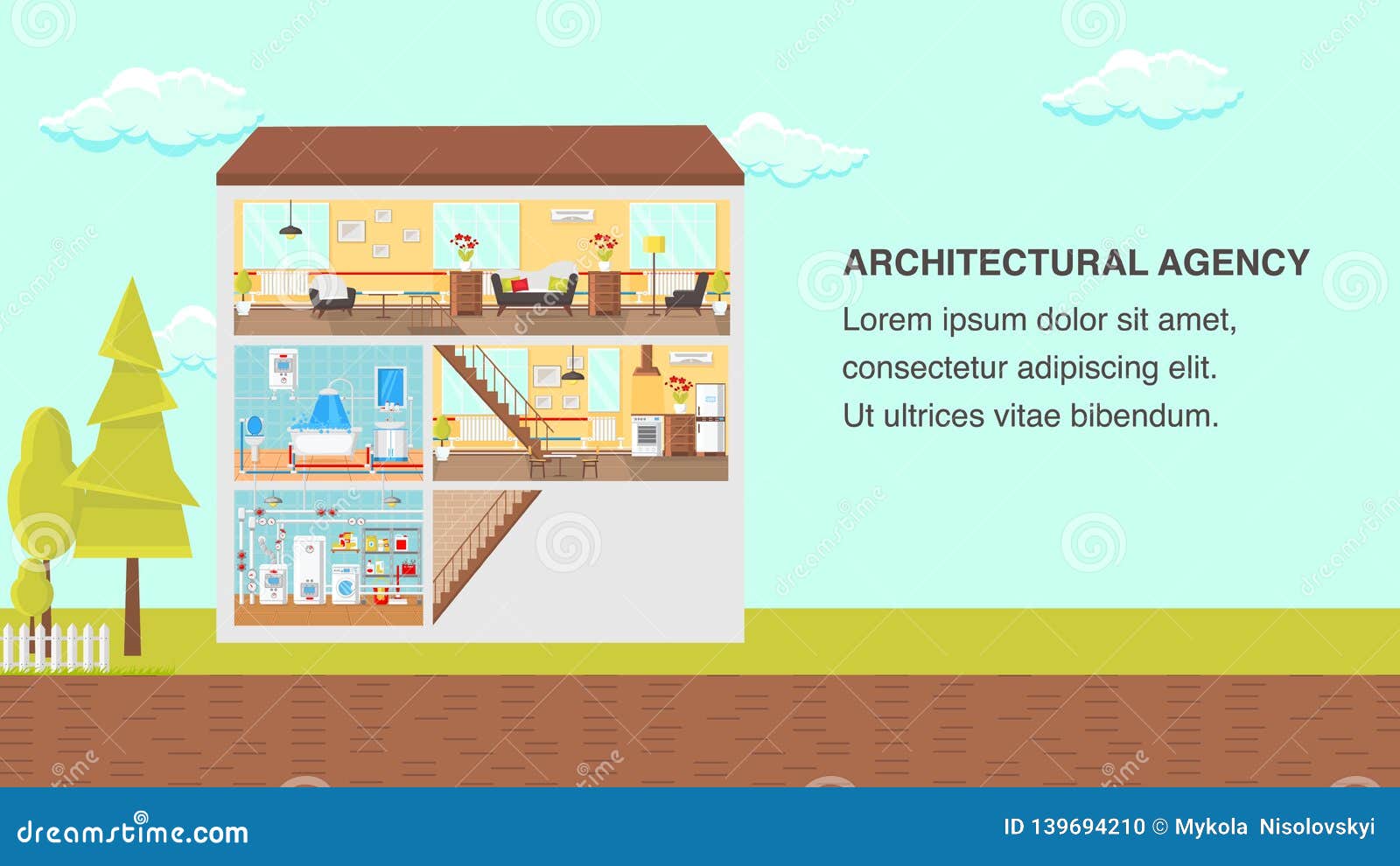 Download Architectural Agency Flat Vector Illustration Stock Vector ...