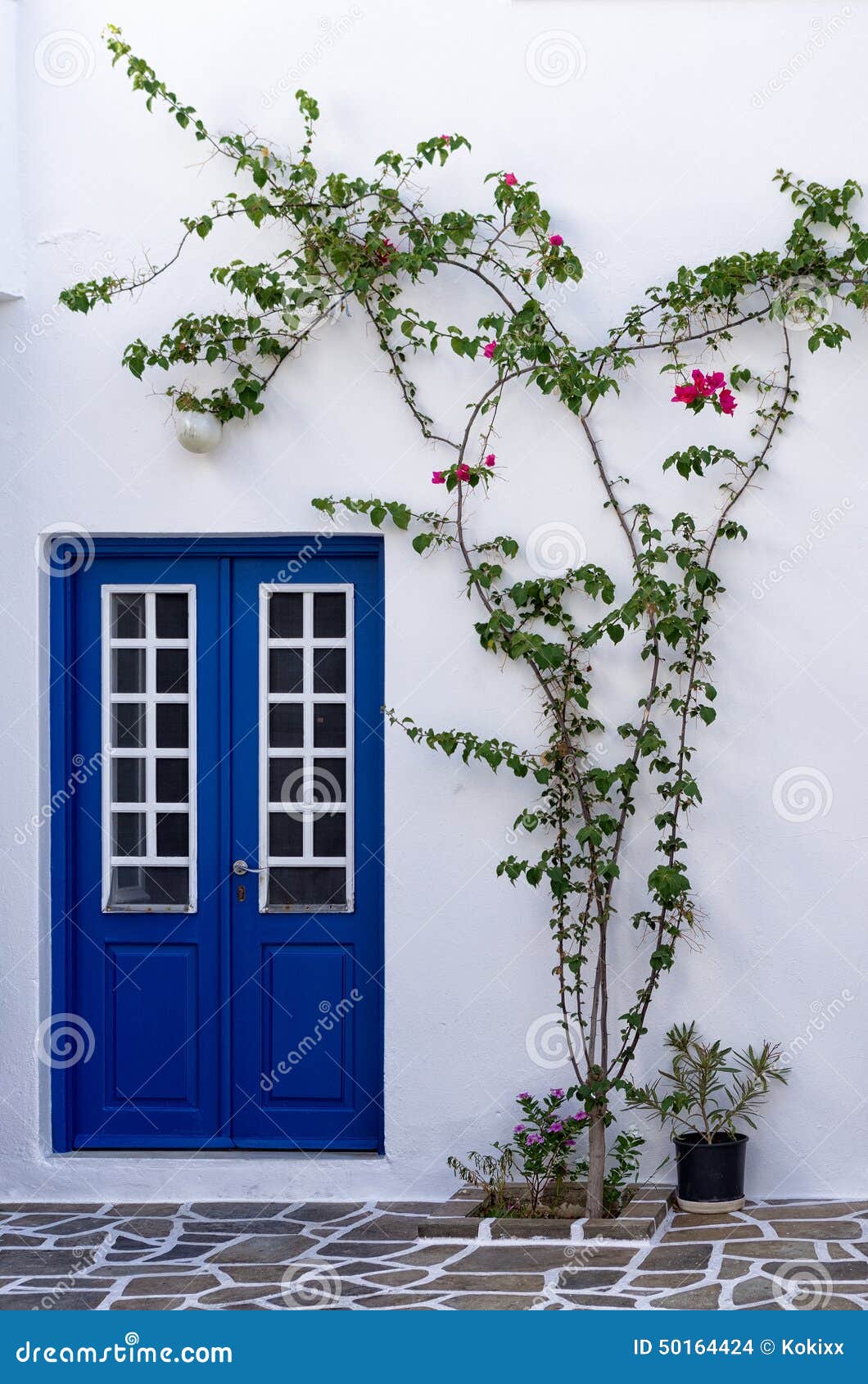 Architectural detail of a house in Paros island, Cyclades, Greece