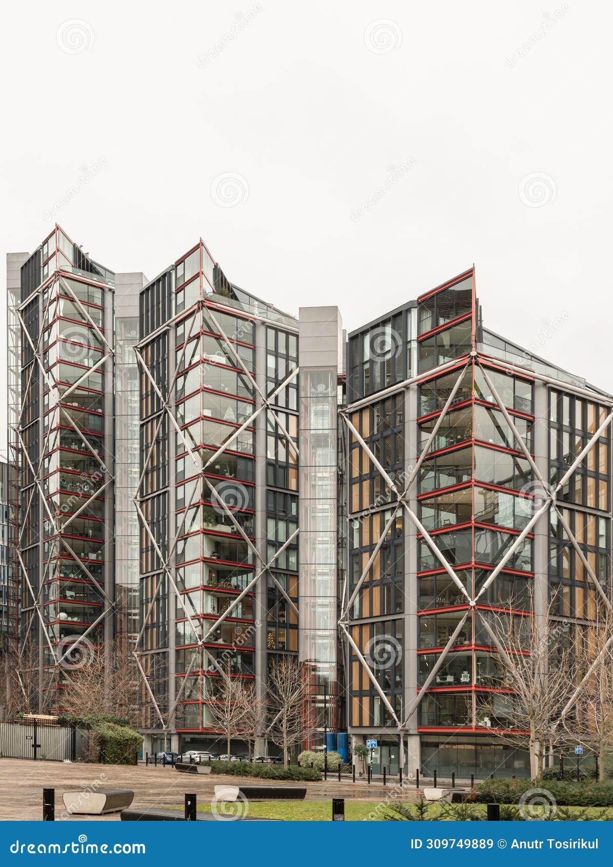 architectural detail of neo bankside luxury apartment building